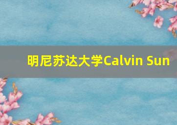 明尼苏达大学Calvin Sun